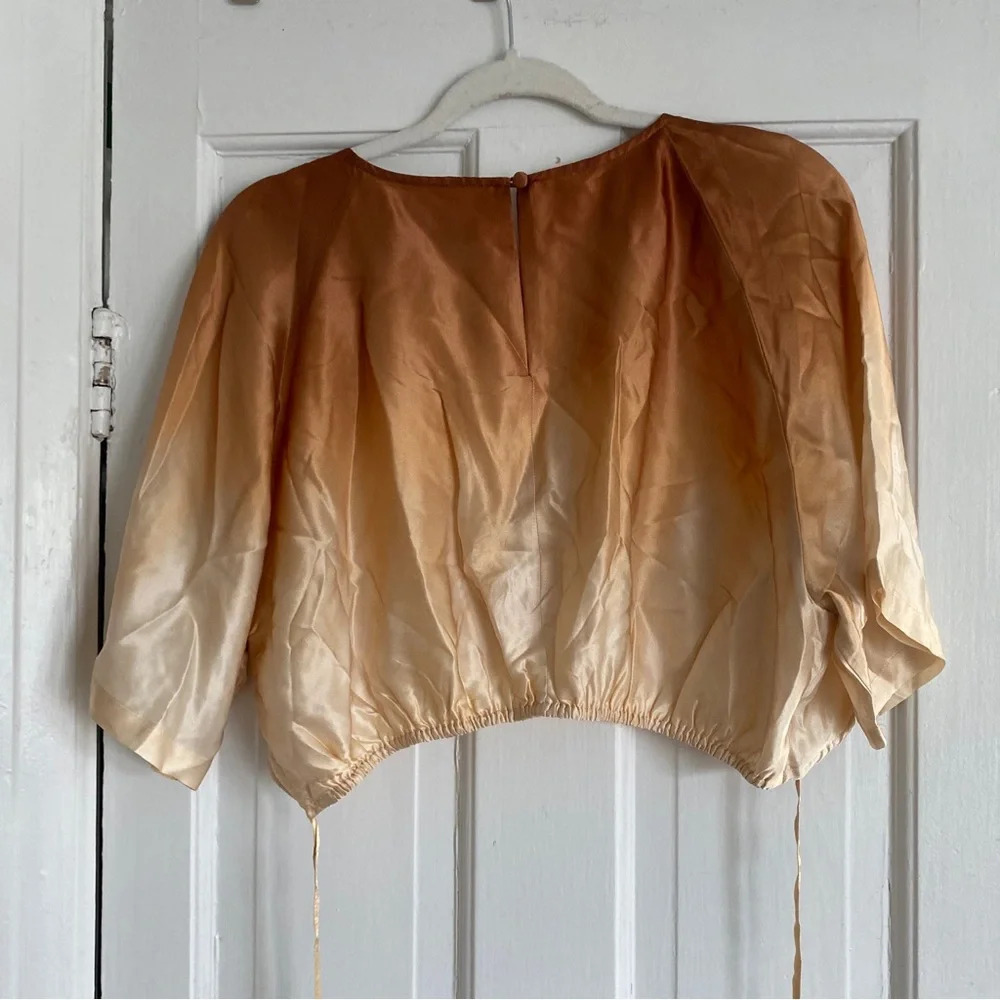 Hansen & Gratel Copper to Cream Ombre Satin Crop Top NWOT - Picture 7 of 7